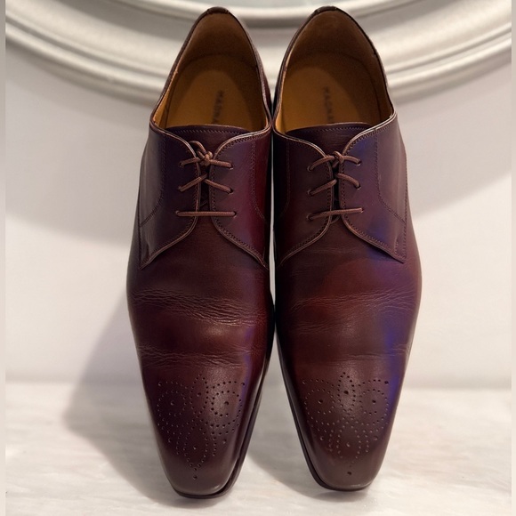Magnanni Reko Medallion Toe Derby Shoes Brown Leather 11.5M Made in Spain-20420 - Picture 12 of 16